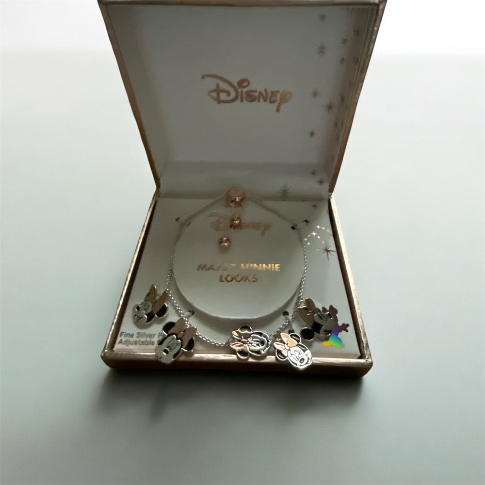 Disney Silver Bracelet with Minnie Mouse Charms